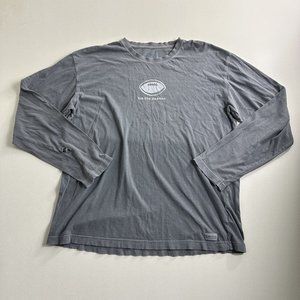 Life Is Good Shirt Size Large Football Tis The Season‎ Graphic Gray Longsleeve